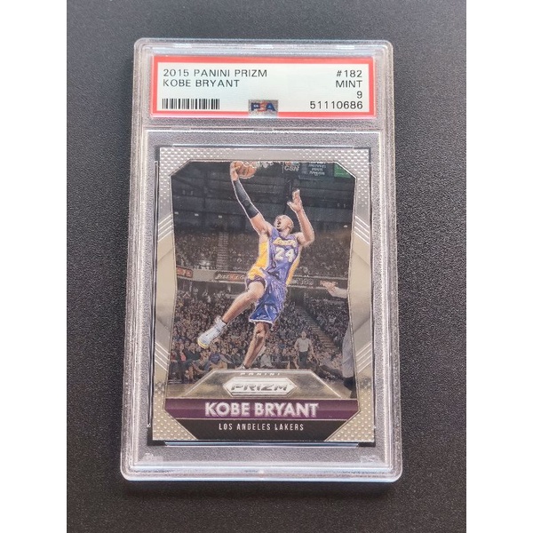 1 鑑定卡 科比 退休年 2015-16 Prizm Kobe Bryant Card #182 PSA 9