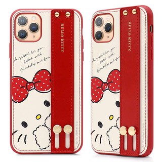 GARMMA Hello Kitty iPhone 11/ 11 Pro 手掌帶 燙金 皮革 保護套 害羞 KITTY