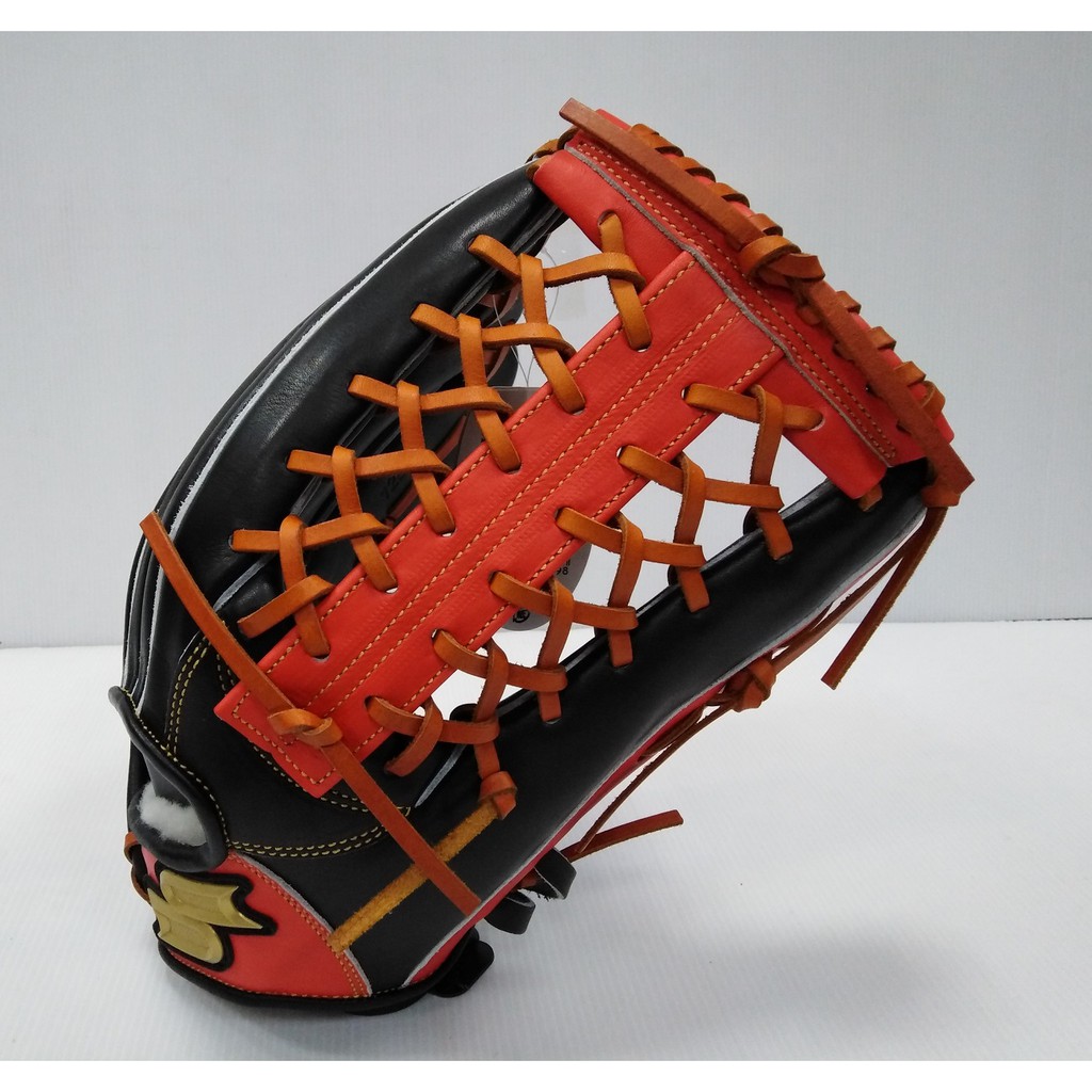 SSK 日本進口 PROEDGE 日皮日製 硬式棒壘球手套 13" 外野T網(PEK5617C黑紅色)-日本製