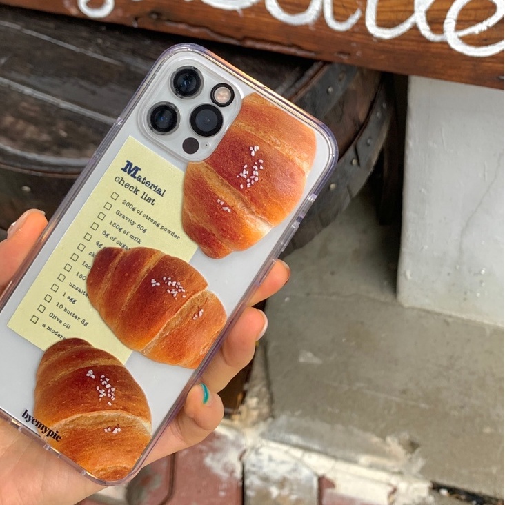 只售現貨i14/14pro！韓國byemypie - new salt bread case新款海鹽麵包手機殼！透明硬殼