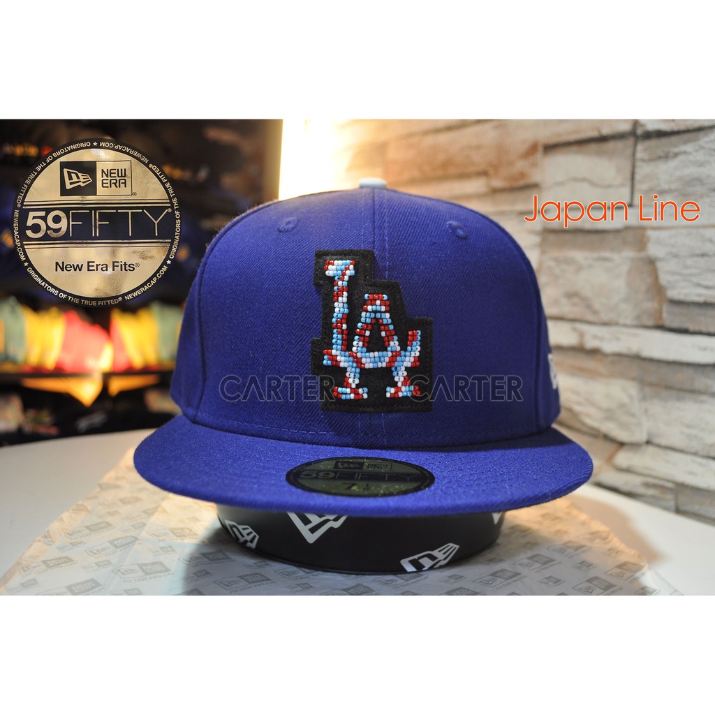 特價New Era Japan LA Dodgers Beads Royal 59Fifty洛杉磯道奇小珠子寶藍色全封帽