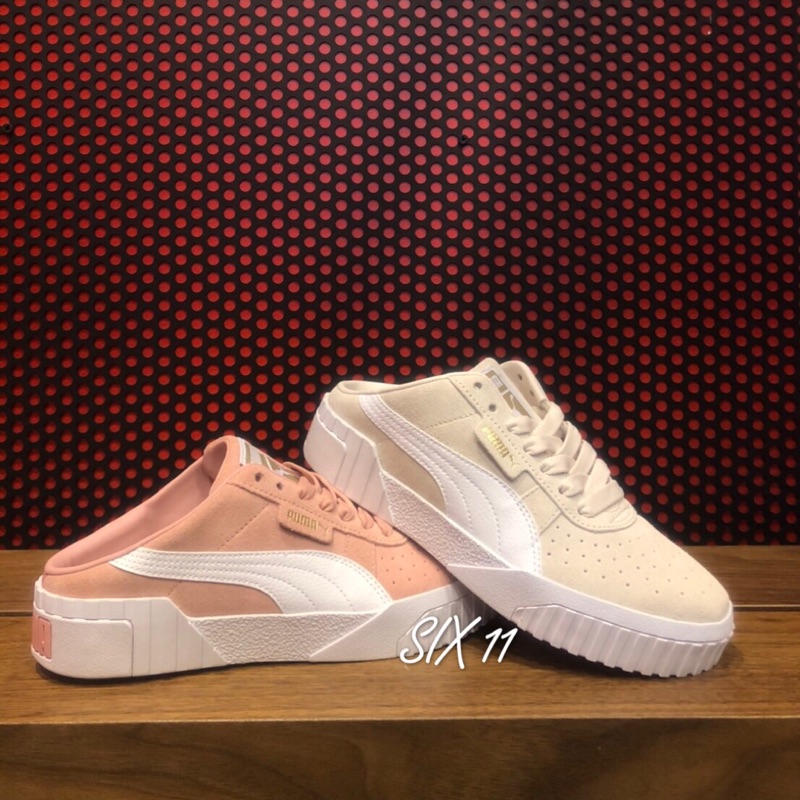 @SIX@PUMA CALI MULE SUEDE 厚度 懶人鞋 麂皮 米白371838-03 粉色371838-01