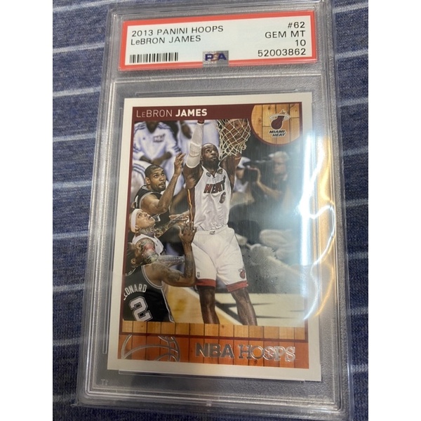 NBA~2013 PANINI HOOPS 鑑定卡~詹皇熱火時期 Lebron James ~PSA10級 球員卡