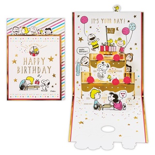 【莫莫日貨】hallmark 日本原裝進口 正版 Snoopy 史努比 立體燙金卡片 生日卡 卡片 賀卡 17770