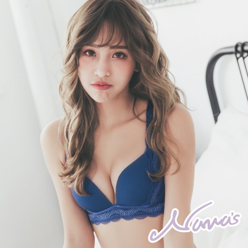 【露娜斯Nunas】古典維娜極致挺爆乳無鋼圈 A-E罩杯 機能內衣 U1311 台灣製 藍