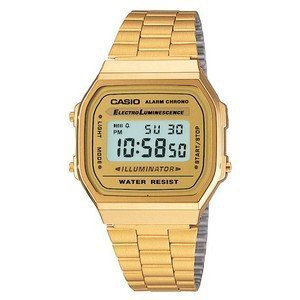 【KAPZZ】CASIO卡西歐金色復刻版復數位電子錶中性男女可戴(A-168WG - 9 W)
