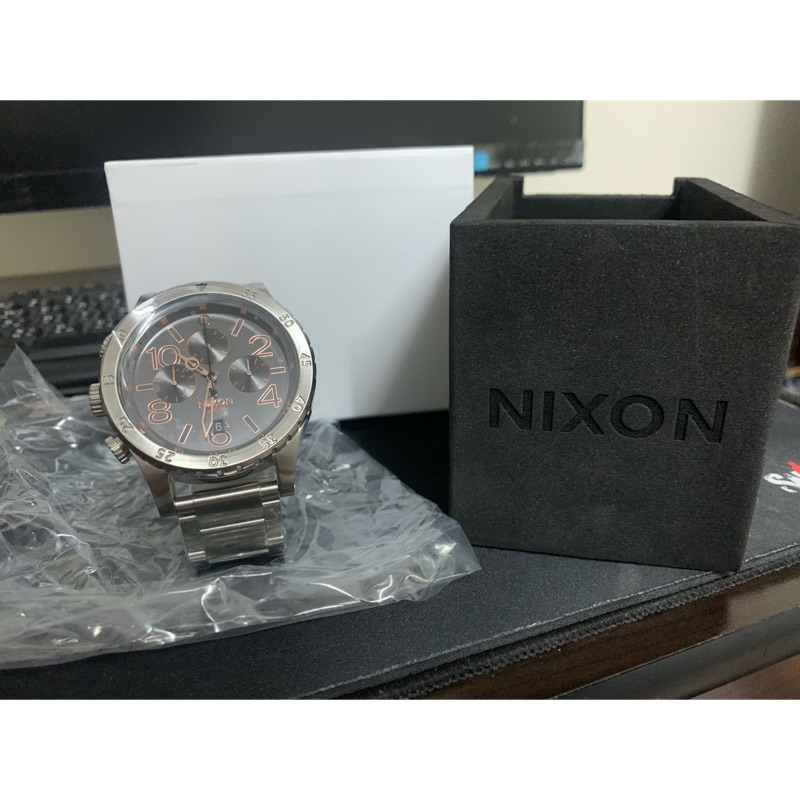 Nixon48-20黑盤玫瑰金針鋼錶帶（現貨實拍）