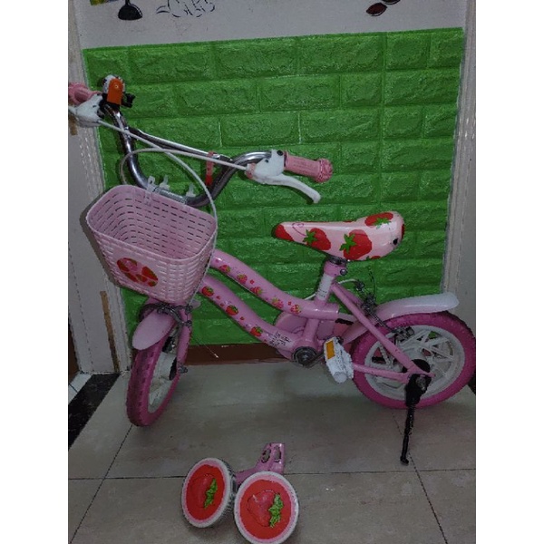 親親12吋兒童草莓腳踏車-商品保留中
