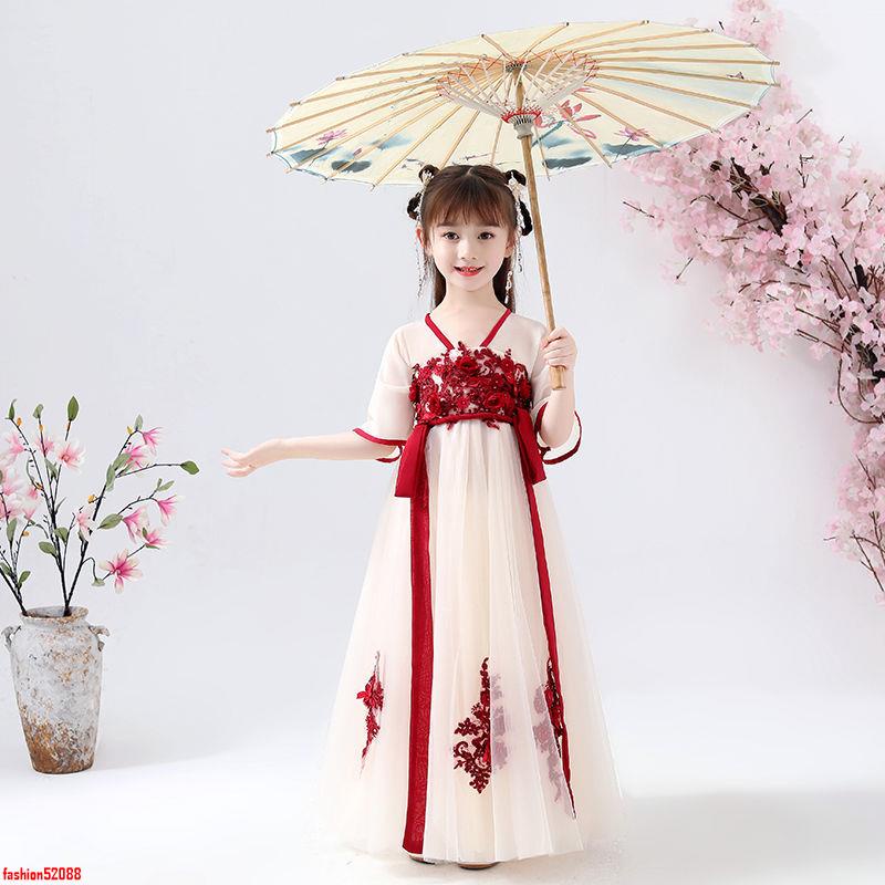 熱銷款兒童漢服女童古裝衣服春夏裝中國風仙女裙唐裝超仙服裝古裝裙套裝