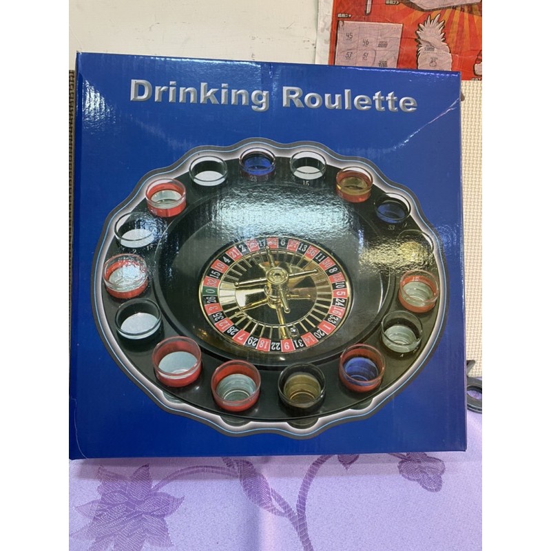 收藏品 俄羅斯輪盤 Drinking Roulette 16酒杯 小遊戲 轉盤 鋼珠 轉轉樂 酒吧 道具 手動 黑色