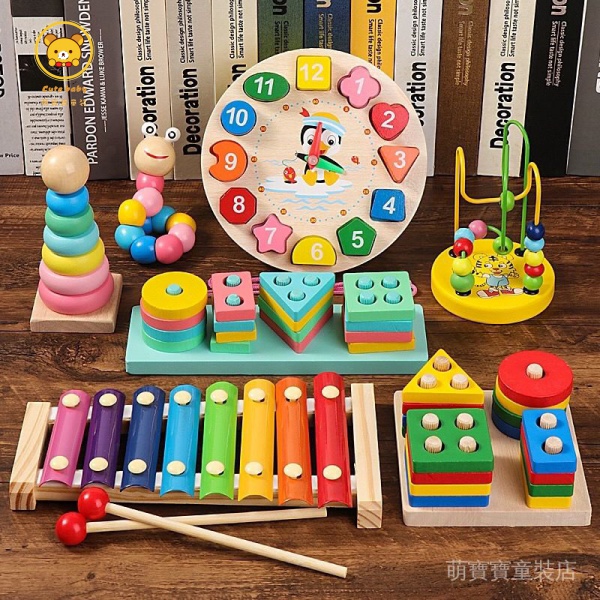 木質敲琴 嬰幼兒童益智音樂玩具6-12個月寶寶1-2-3週歲半木琴樂器 nN3I