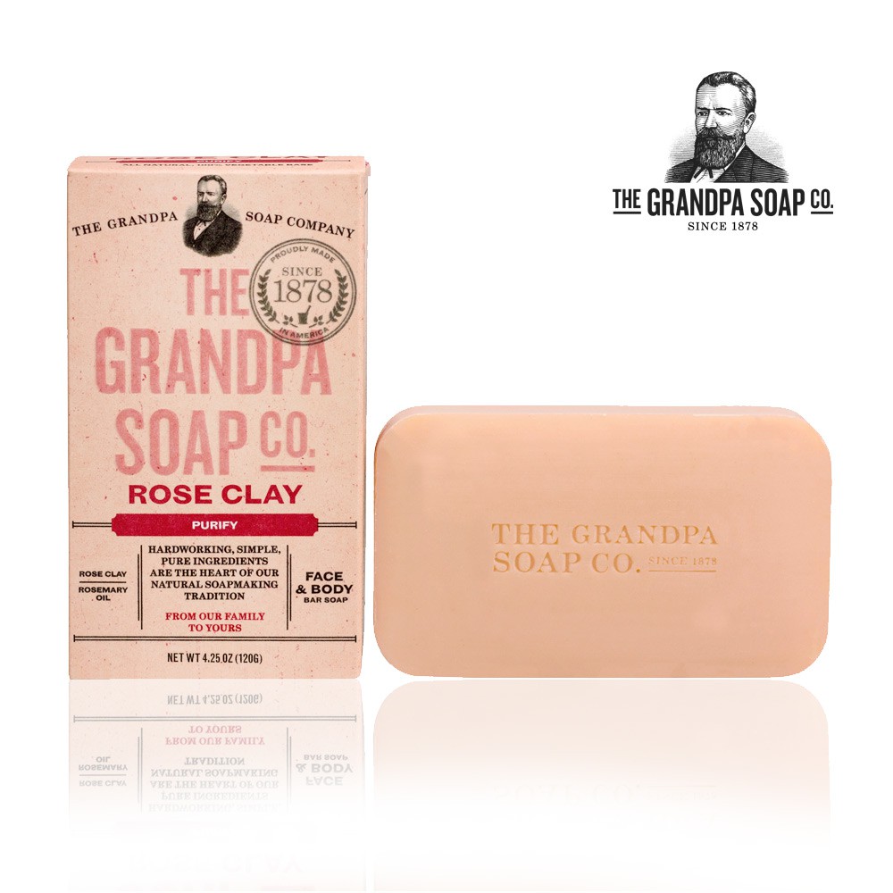 Grandpa 神奇爺爺 玫瑰火山泥專業面膜皂 4.25 oz 潔面皂 洗臉 洗臉皂 手工皂