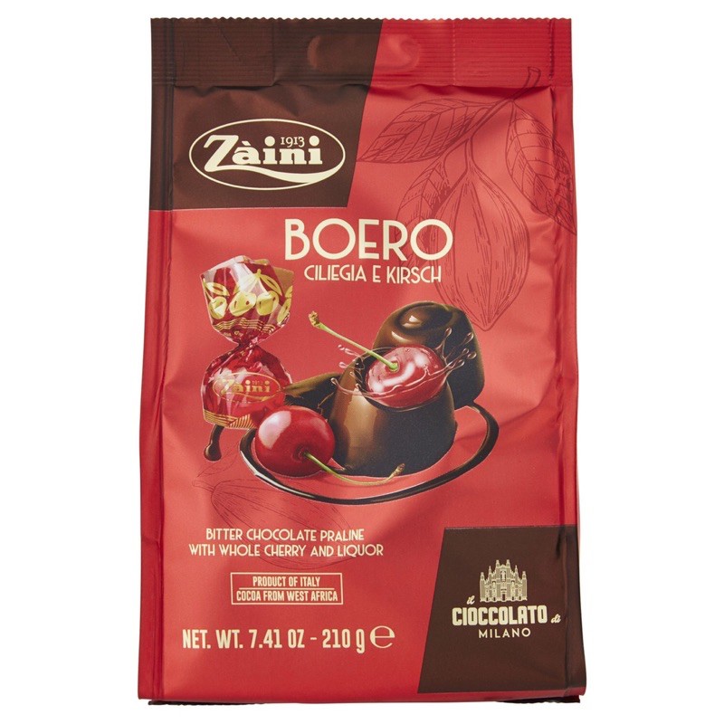 義大利 采霓 Zaini BOERO 含餡黑巧克力 酒漬櫻桃風味