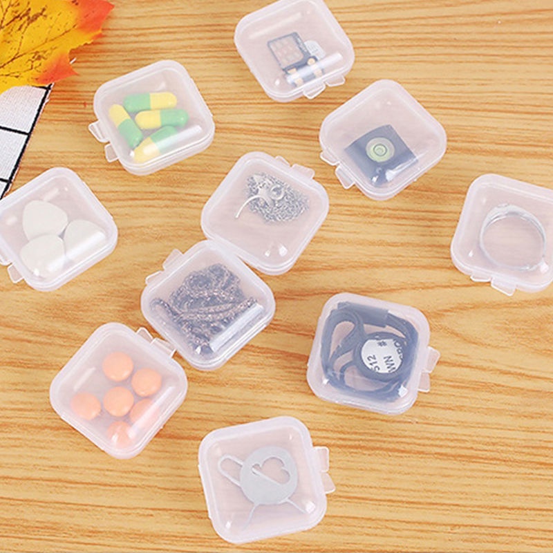 迷你盒子 透明塑膠首飾收納盒 容器包裝盒 耳環戒指珠子收集小物品