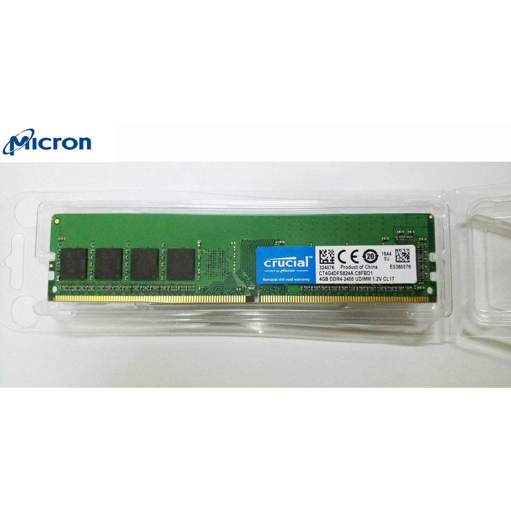 Micron美光 Crucial DDR4 2400/4G RAM桌機版 全新記憶體