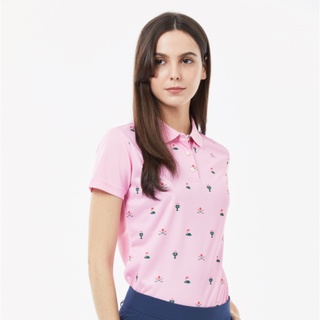 Snowbee Golf 女士果嶺小圖短袖Polo衫(吸濕排汗 翻領腰身上衣 高爾夫球衣 健身 爬山 戶外 運動 網球)