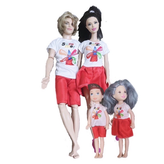 芭比 肯尼 紅色 童趣 風車 圖案 卡通 T桖 親子裝 小凱莉 小湯米  情侶裝 情侶衣 情侶 娃娃 服裝 衣服