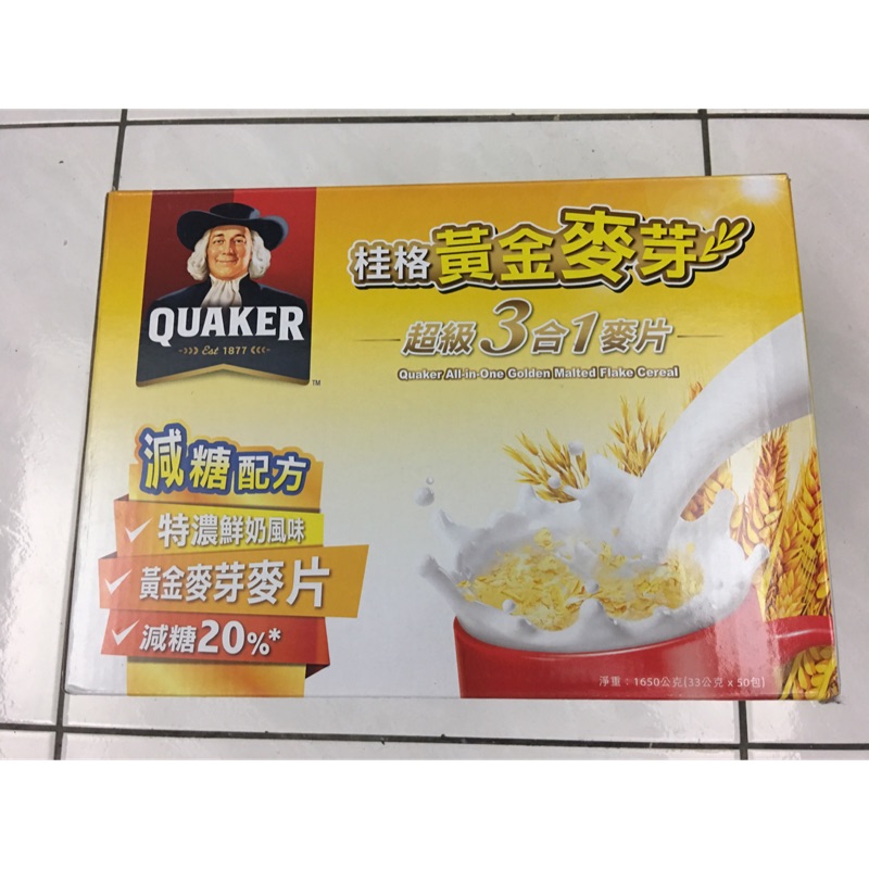 Miko 米可小舖 ~Costco 桂格黃金麥芽 超級三合一麥片 《單包 33g》減糖配方、特濃鮮奶風味 、方便、好喝