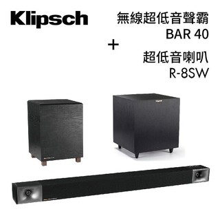 Klipsch BAR-40 soundbar+R-8SW 台灣公司貨 (現貨有庫存)