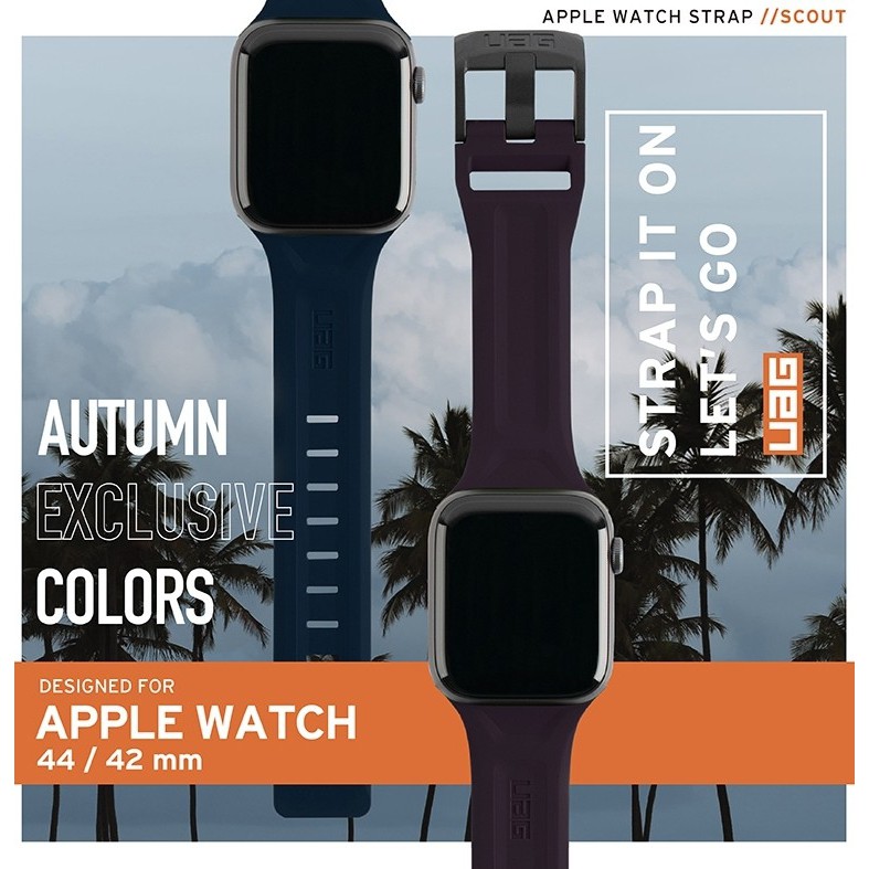 ﹤UAG﹥ Apple Watch 42mm / 44mm 潮流矽膠錶帶 深藍紫色錶帶 #錶帶