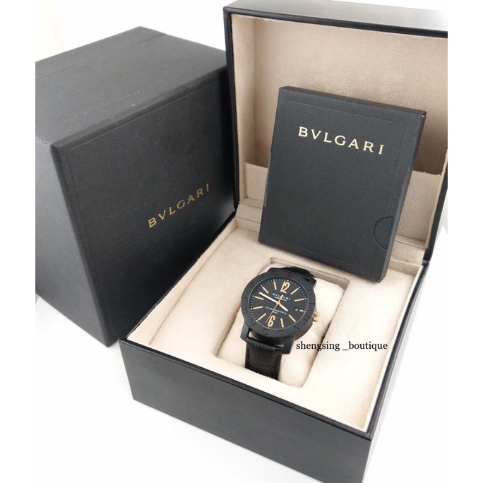 ［二手正品] 寶格麗 BVLGARI 康多堤大道系列 手錶 腕錶 碳纖維+鋼 玫瑰金錶冠 40mm 盒單齊全