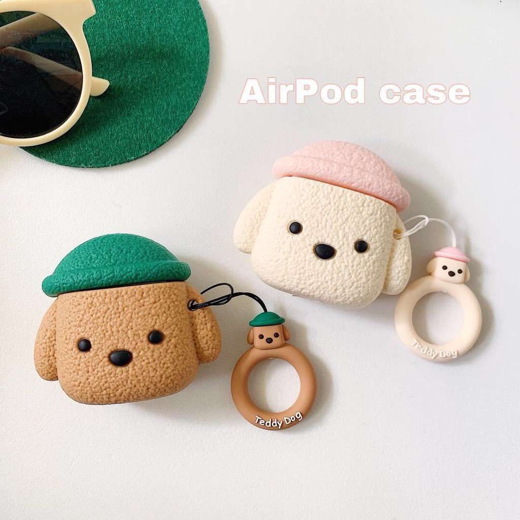 可愛卡通泰迪狗 AirPods 1/2/3/Pro AirPods Pro 防摔矽膠軟殼耳機 AirPods 3 保護套