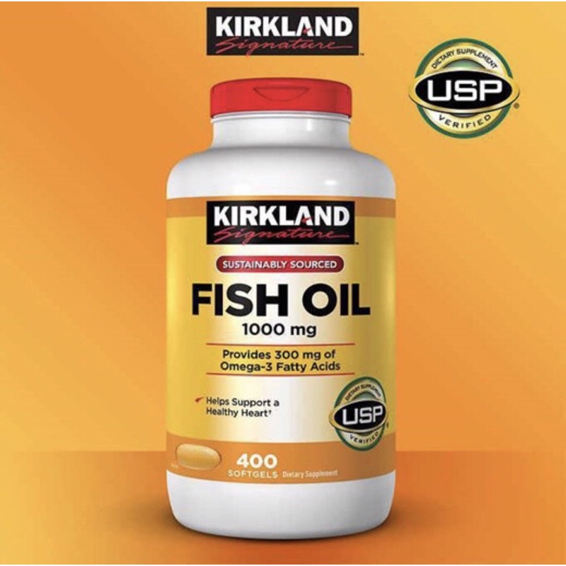400顆，魚油Fish Oil KIRKLAND，1000mg，效期2024/09助於維持心臟健康