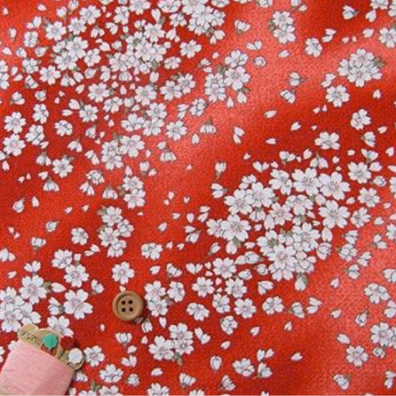 櫻吹雪 3色可選日本進口拼布布料縮緬布絹布和風花柄系列 蝦皮購物