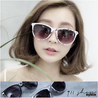 Crystal．大理石紋貓眼橢圓太陽眼鏡【f7045】＊911 SHOP＊