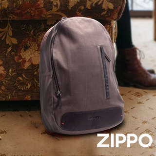 ZIPPO 棕色帆布皮革後背包 皮件皮夾 後背包 大容量 帆布背包 皮革背包 隨身攜帶 電腦背包 2005575