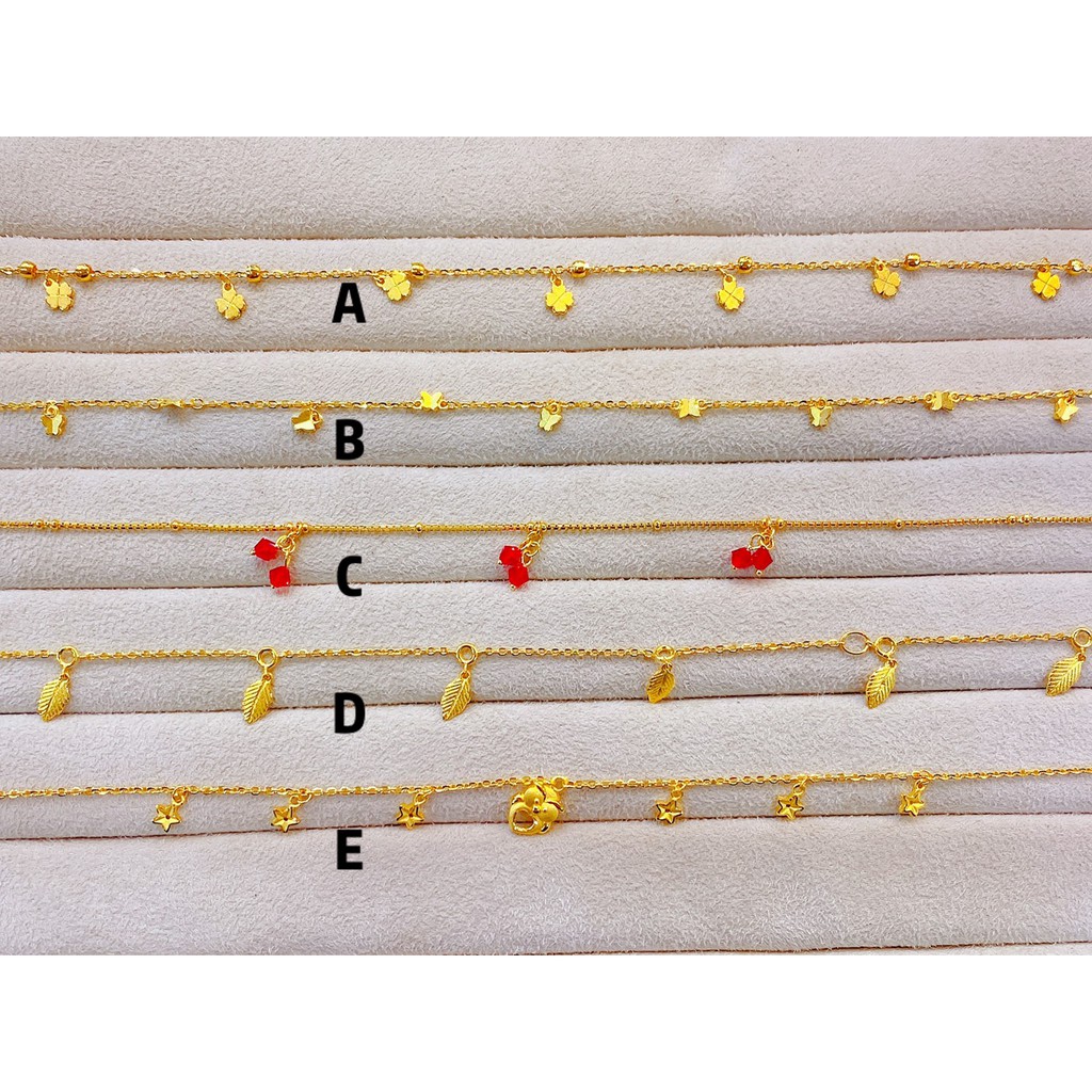 🌟金雕銀樓 🌟幸運草黃金腳鍊 - 貓頭鷹純金腳鍊 - 櫻桃純黃金腳鍊 - 楓葉腳鍊 - 金腳鍊 - 純金9999✨✨