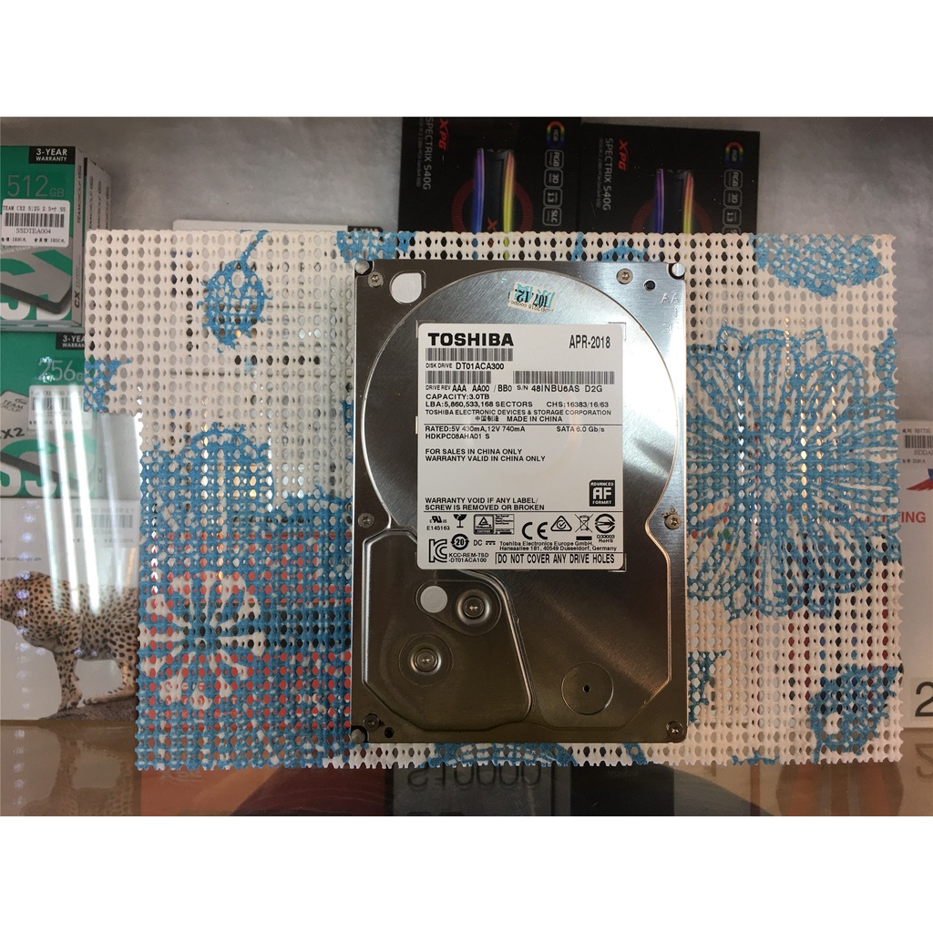 ◣LA.DI.DA◢二手良品TOSHIBA 3TB SATA3.5吋硬碟 DT01ACA300 h391