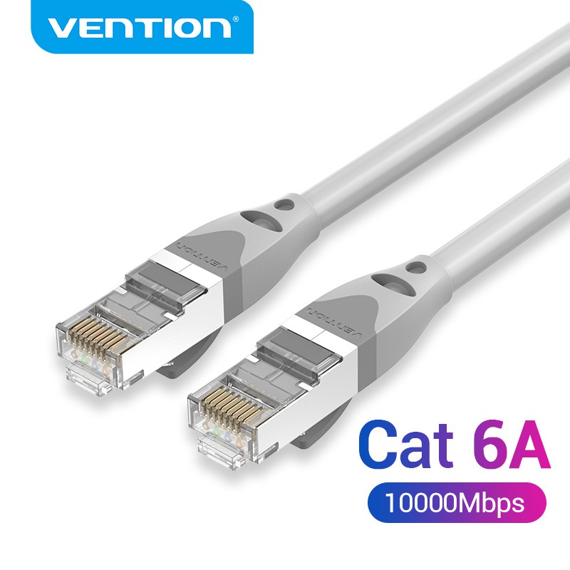 Vention 以太網電纜 CAT6A SFTP 貼片 RJ45 局域網高速 10Gbps 500Mhz 網絡電纜,適用
