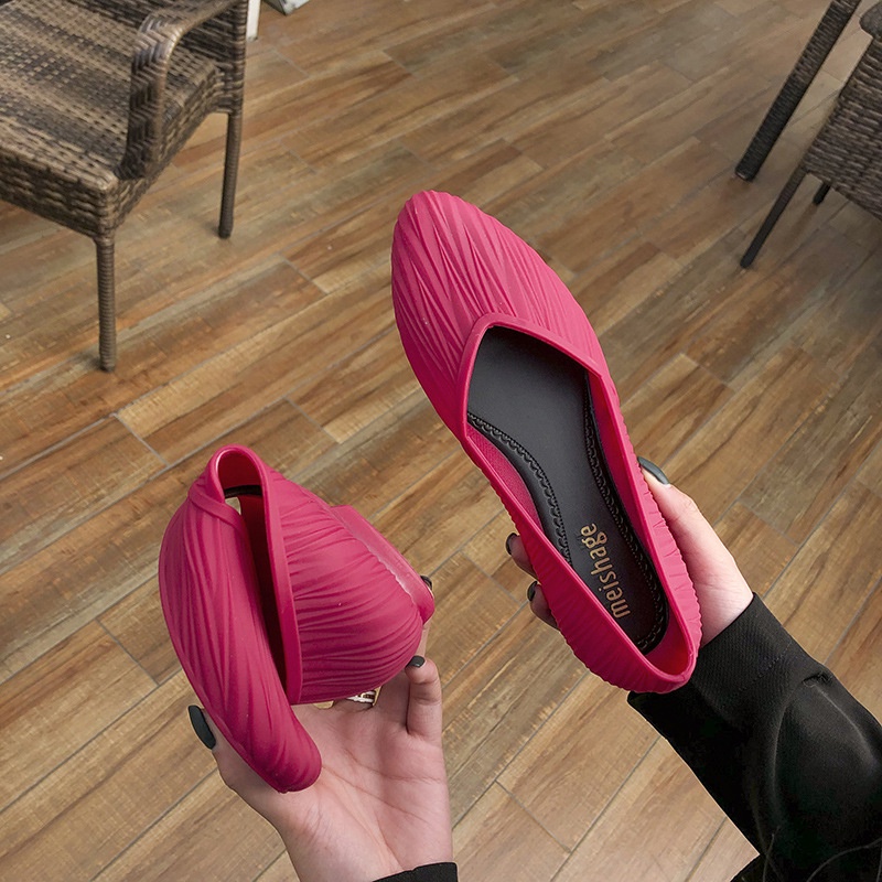 【SG】涼鞋女 時尚外穿 涼拖平底套腳淺口塑膠鞋韓版新款 防水鞋