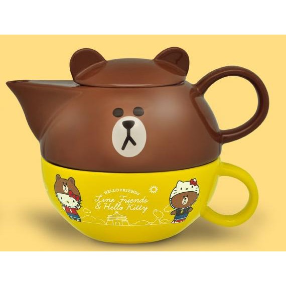 7-11 HELLO KITTY X LINE FRIENDS 熊大 下午茶杯壺組