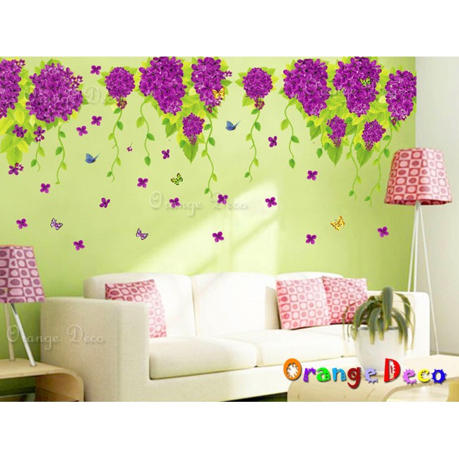 【橘果設計】紫色花藤 壁貼 牆貼 壁紙 DIY組合裝飾佈置