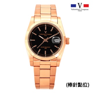 【範倫鐵諾 Valentino Coupeau】12168R-1 時尚簡約玫瑰金不鏽鋼腕錶