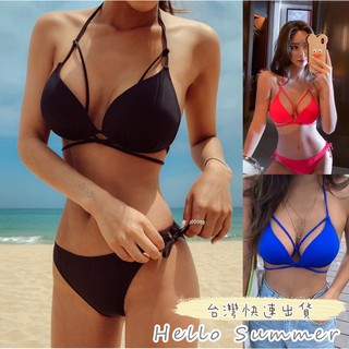 Hello Summer現貨快速出貨❤️性感交叉綁帶比基尼三角泳衣無鋼圈比基尼2024 0388