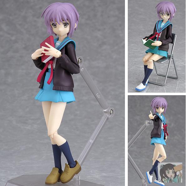 Mf Figma 001 涼宮春日的憂郁長門有希校服可動手辦 蝦皮購物
