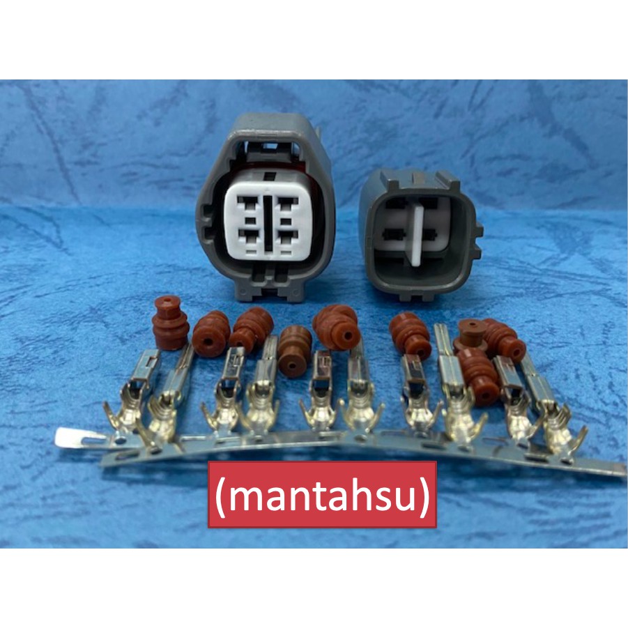(mantahsu)4P 海力士/Toyota 車系之含氧感知器用 防水090型 4孔公母頭＋公母端子+防水栓