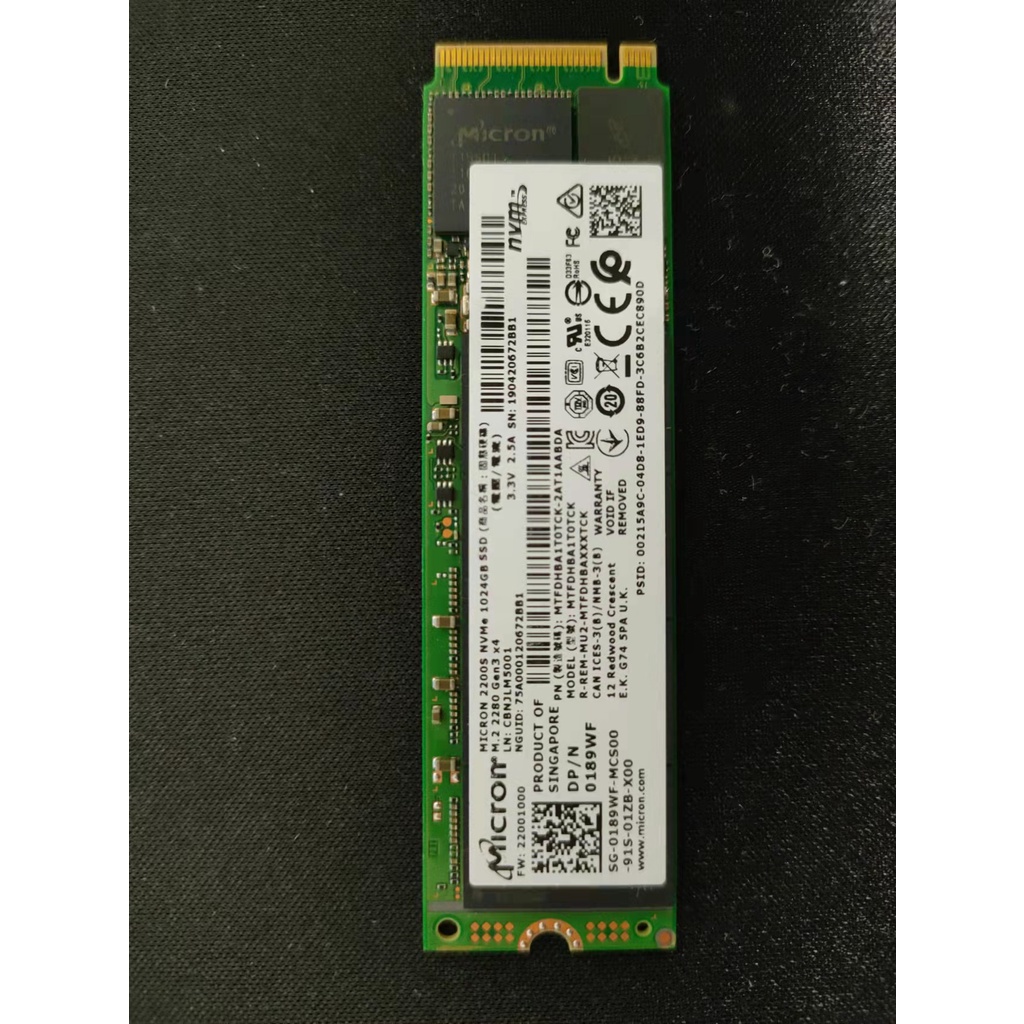 【Micron 美光】&amp;【SK hynix 海力士】 SSD PCIE NVMe 1TB(拆機良品)