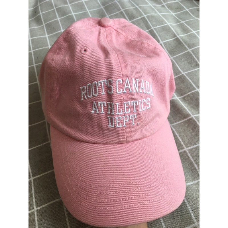 ROOTS 素色 帽子 老帽 正品 遮陽帽 女生 棒球帽 粉色