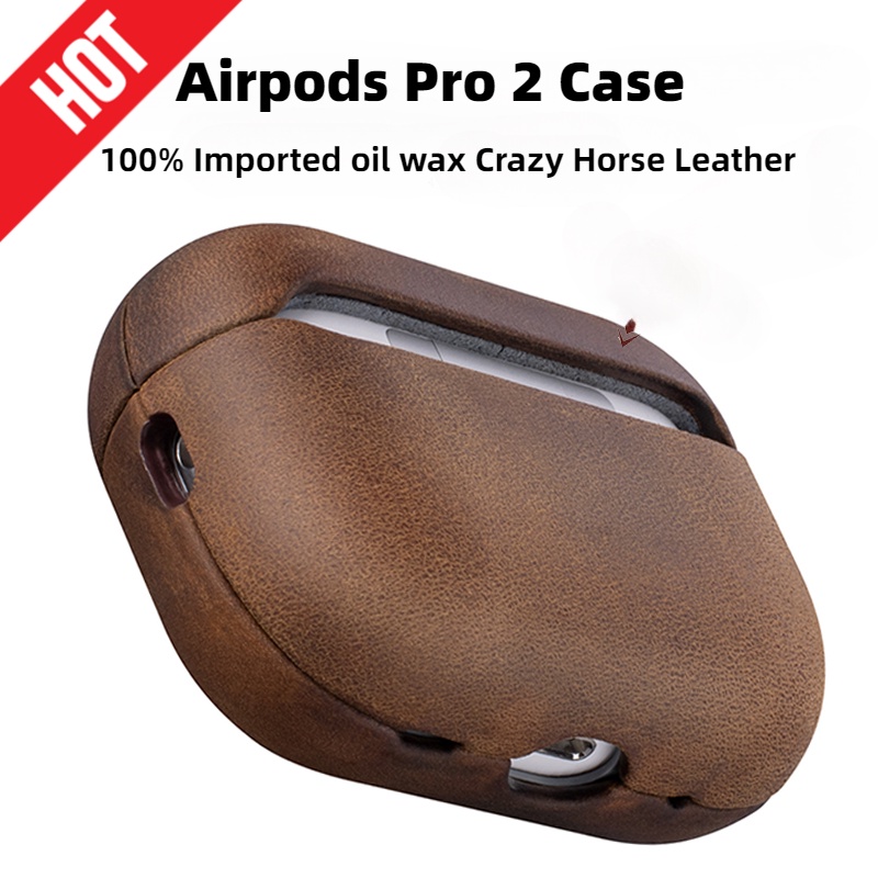 真皮復古 AirPods Pro 2/ Pro/ 1/2/3 保護套 Crazy Horse 皮革 AirPods Co