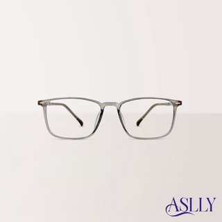 【ASLLY】半透灰方框濾藍光眼鏡 半透明感膠框 基本款 男女合適 Y1037
