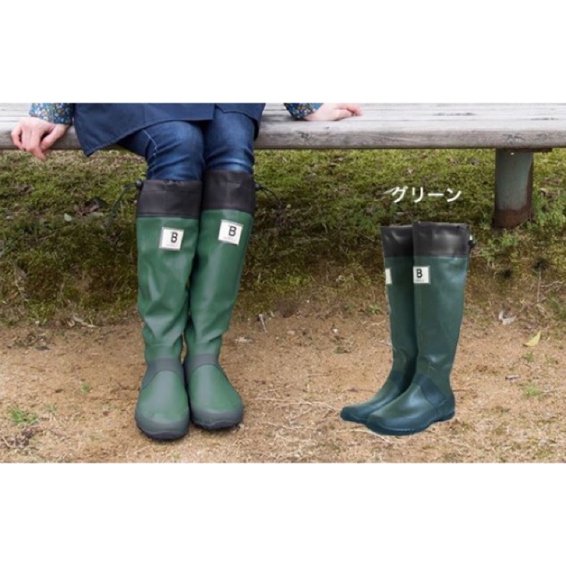 日本 WBSJ 日本野鳥協會雨鞋 長靴 - 綠色 SIZE: S