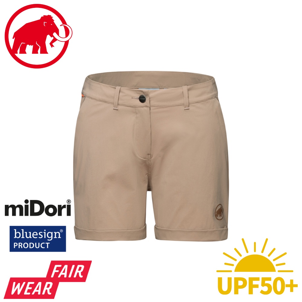 【MAMMUT 長毛象 女 MA Runbold Roll Cuff Shorts 短褲《野生棕》】1023-00700