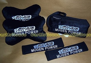 💯PRO❌MUGEN POWER無限~安全帶護套┼護頸頭枕┼掛式面巾紙盒套 套裝五件組