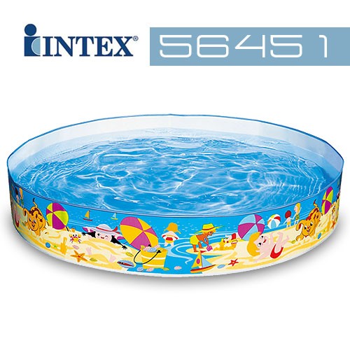 【美國INTEX】海洋圖案免充氣泳池152x25cm（圖案款式隨機）/戲水池 /硬膠游泳池（56451）☆~HaiZu