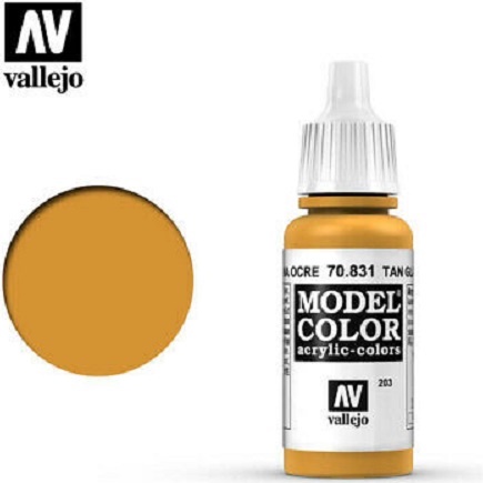 Acrylicos Vallejo 模型色彩 Model Color 203 70831 黃棕色釉色 東海模型