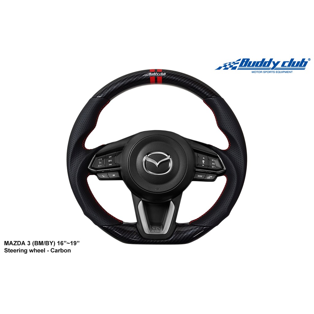 Buddy club Sport Steering Wheel 碳纖維方向盤 15"~19" MAZDA 3